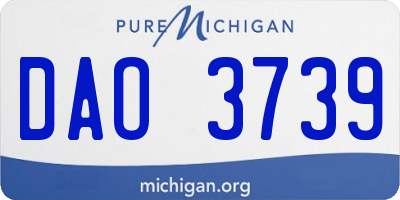 MI license plate DAO3739