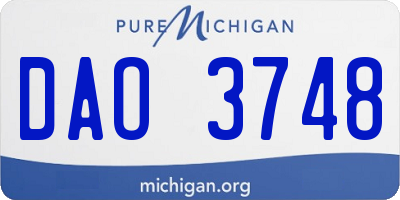 MI license plate DAO3748