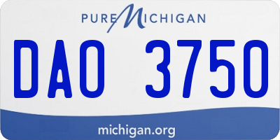 MI license plate DAO3750