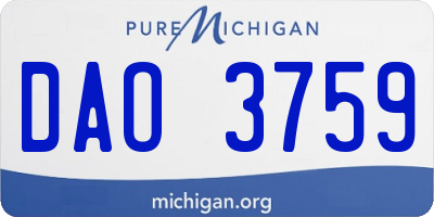 MI license plate DAO3759