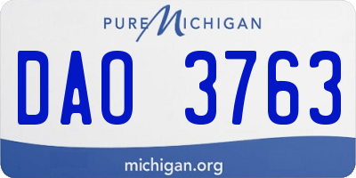 MI license plate DAO3763