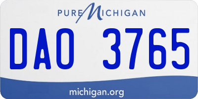 MI license plate DAO3765