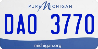 MI license plate DAO3770