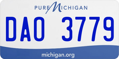 MI license plate DAO3779