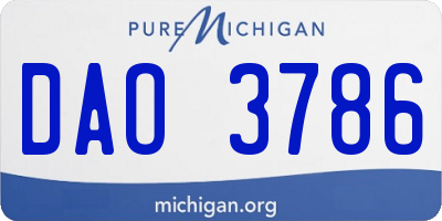 MI license plate DAO3786