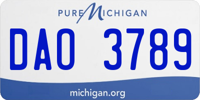 MI license plate DAO3789