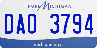 MI license plate DAO3794