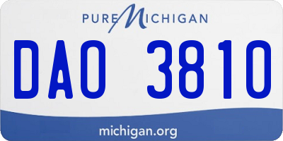 MI license plate DAO3810