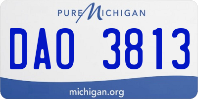 MI license plate DAO3813