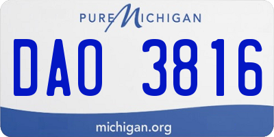 MI license plate DAO3816