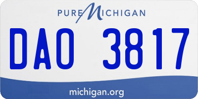 MI license plate DAO3817