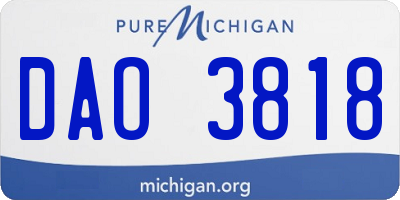 MI license plate DAO3818