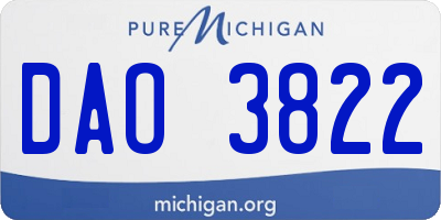 MI license plate DAO3822
