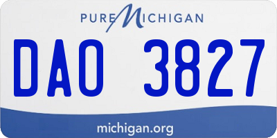 MI license plate DAO3827