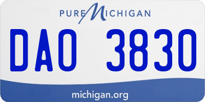 MI license plate DAO3830