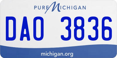 MI license plate DAO3836