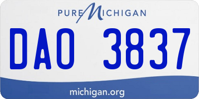 MI license plate DAO3837