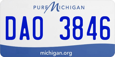MI license plate DAO3846