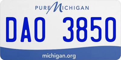 MI license plate DAO3850
