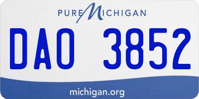 MI license plate DAO3852