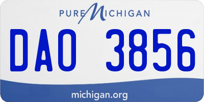 MI license plate DAO3856