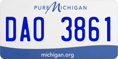 MI license plate DAO3861