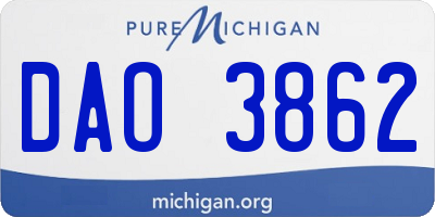 MI license plate DAO3862