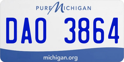 MI license plate DAO3864