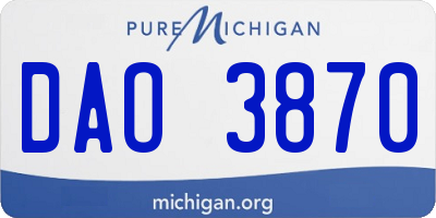 MI license plate DAO3870