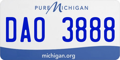 MI license plate DAO3888