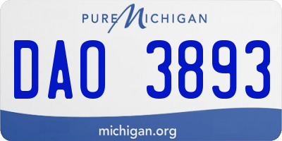 MI license plate DAO3893