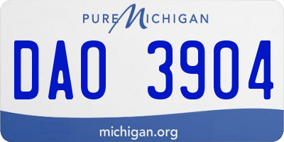 MI license plate DAO3904