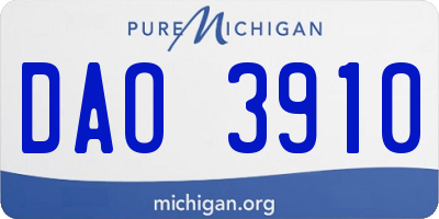 MI license plate DAO3910