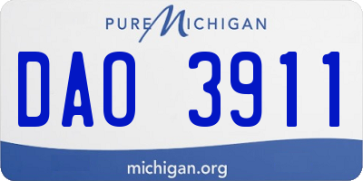 MI license plate DAO3911