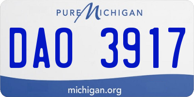 MI license plate DAO3917