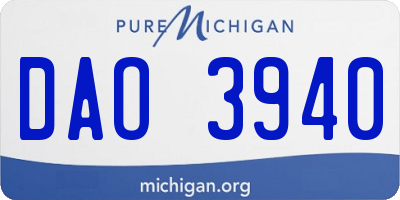 MI license plate DAO3940