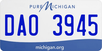 MI license plate DAO3945