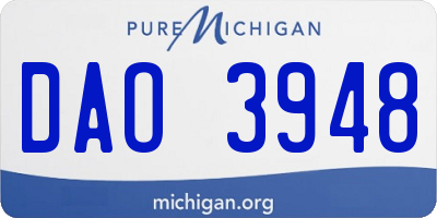 MI license plate DAO3948