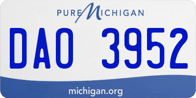 MI license plate DAO3952