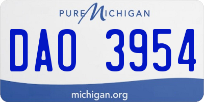 MI license plate DAO3954