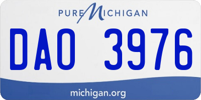 MI license plate DAO3976