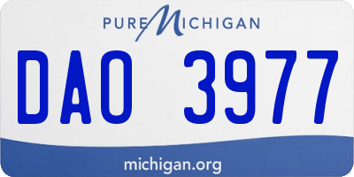 MI license plate DAO3977