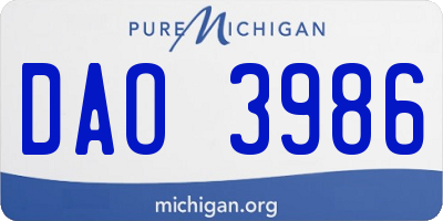 MI license plate DAO3986