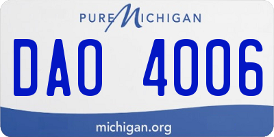 MI license plate DAO4006