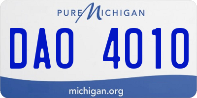 MI license plate DAO4010