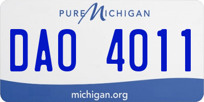 MI license plate DAO4011