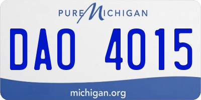 MI license plate DAO4015