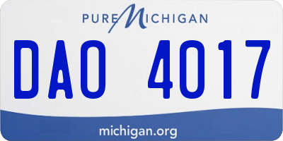 MI license plate DAO4017