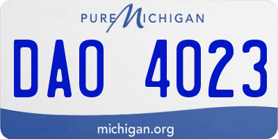 MI license plate DAO4023
