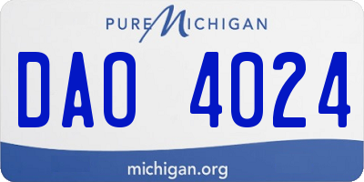 MI license plate DAO4024